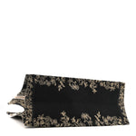 Canvas Embroidered Large Ornamental Cornely Book Tote Black Beige