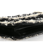 Tweed Patent Quilted Rectangular Flap Black White