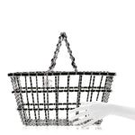 Brass Calfskin Large Grocery By Chanel Shopping Basket Silver