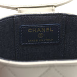 Lambskin Quilted Mini Vanity Case With Chain Grey