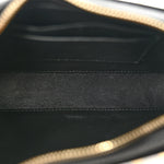 Pebbled Calfskin Rockstud Wristlet Zip Pouch Black