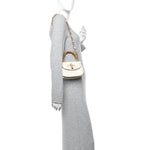 Patent Crystal Mini Bamboo 1947 Top Handle Chain Bag White