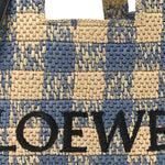 X PAULA'S IBIZA Raffia Small Font Tote Natural Light Blue