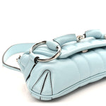 Nappa Vertical Matelasse Medium Maxi Horsebit Chain Shoulder Bag Crystal Snow