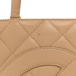 Caviar Quilted Medallion Tote Beige