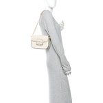 Azalea Calfskin Mini Crystal Horsebit 1955 Shoulder Bag Mystic White