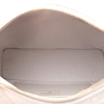Shiny Caviar Quilted Hobo Clutch With Chain Light Grey