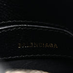 Signature Grained Calfskin Logo XXS Ville Top Handle Bag Black White