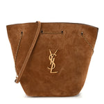 Suede Pochon Shoulder Bag Caramel Cognac