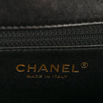 Lambskin Reversed Chevron Quilted Flap Black