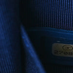 Calfskin Quilted North South Boy Flap Blue