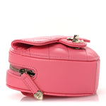 Lambskin Quilted CC In Love Heart Waist Belt Bag With Chain Pink
