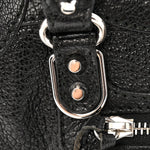 Chevre Silver Metallic Edge Hardware Nano City Black