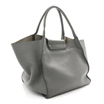Supple Grained Calfskin Medium Big Bag Grey