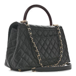 Caviar Quilted Small Coco Handle Flap Black