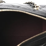Caviar Quilted Barrel Purse With Chain  Black