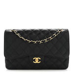 Caviar Quilted Jumbo Double Flap Black