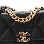 Lambskin Quilted Medium Chanel 19 Flap Black