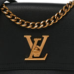 Grained Calfskin Lockme Chain Bag PM Black