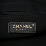 Suede Shiny Lambskin Quilted Large Shopping Bag Beige Black