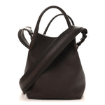 Grained Calfskin Small Bale Bag Dark Brown