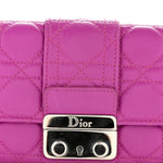 Lambskin Cannage Miss Dior Chain Wallet Dark Pink