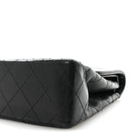 Lambskin Quilted Medium Double Flap Bag Black