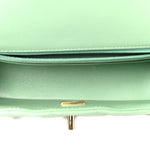Lambskin Quilted Mini Rectangular Flap Green