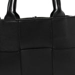 Grained Calfskin Maxi Intrecciato Mini Arco Tote Black