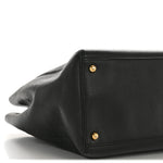Calfskin Cerf Executive Shopper Tote Black