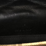 Calfskin Matelasse Chevron Monogram Envelope Chain Wallet Black