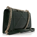 Ceramic Effect Deerskin Large Diorama Flap Bag Malachite Green