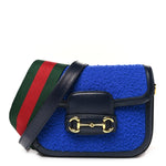 Casy Wool Azalea Calfskin Mini Horsebit 1955 Shoulder Bag Blue China