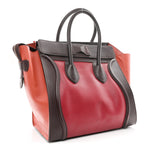 Satin Calfskin Mini Tri-Color Luggage Blood