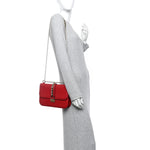 Vitello Medium Glam Lock Rockstud Flap Rubino