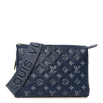 Lambskin Embossed Monogram Coussin PM Denim Blue