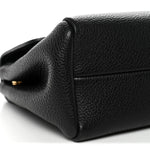 Vitello Daino Soft Flap Shoulder Bag Black