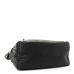 Coated Canvas Quilted Large Garment Travel Bag Black