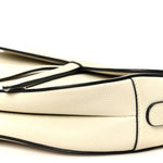 Grained Calfskin Saddle Bag White