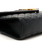 Grain De Poudre Textured Mixed Matelasse Triquilt Medium Monogram Satchel Black