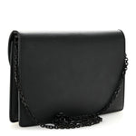 Ultra Matte Calfskin Saddle Chain Pouch Black