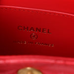 Shiny Aged Calfskin Quilted Mini Nano Kelly Shopper Red