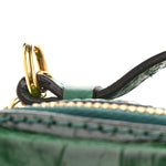 Calfskin Crocodile Embossed Mini C Vanity Bag Woodsy Green