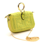 Canvas Vitello King FF Embroidered Nano Maxi Buckle Baguette Charm Wasabi