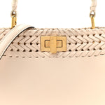 Nappa Interlace Mini Peekaboo Iconic Satchel Camelia