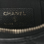 Caviar Quilted Small Vertical Coco Beauty Vanity Case With Chain Black