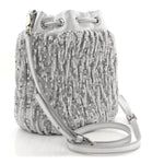 Paillettes Mate Bucket Bag Argento