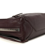 Calfskin Papier Mini A4 Zip Around Tote Rouge Aubergine