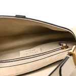 Grained Calfskin Saddle Bag White