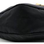 Nylon Tribute Chain Crossbody Shoulder Bag Black